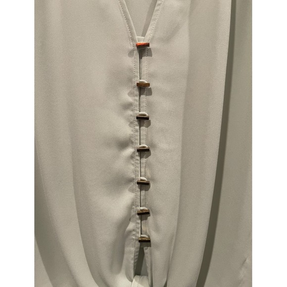 ALYTHEA Button Down Front Tie Menta Blouse - Picture 3 of 4